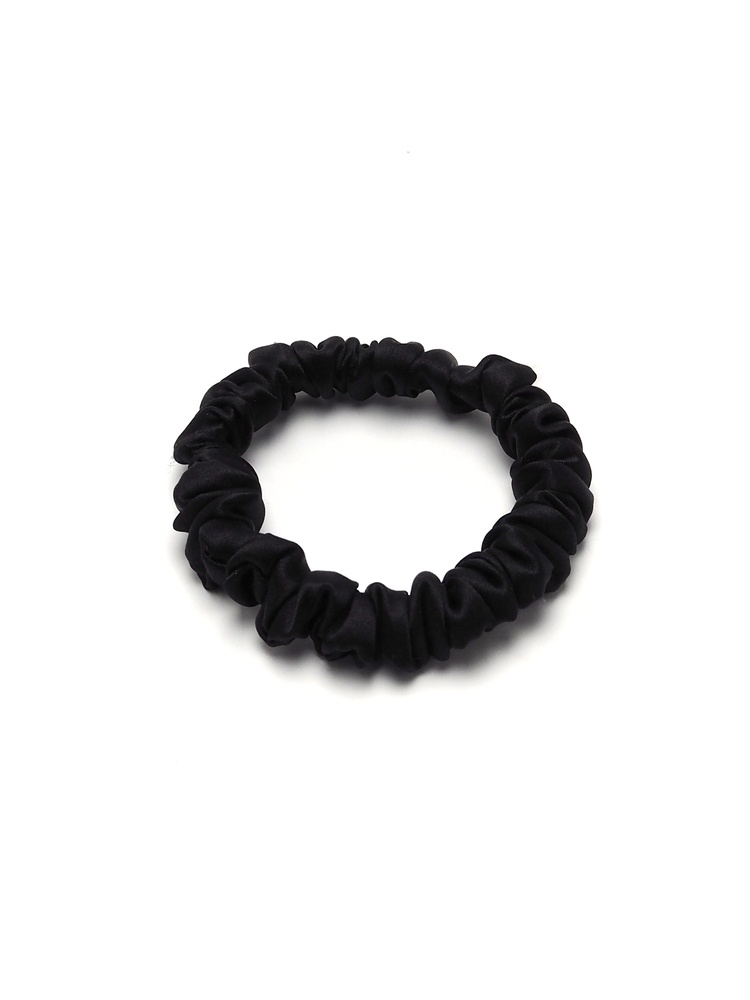 JGM-04 Satynowa gumka do w�os�w frotka scrunchie slim czarna